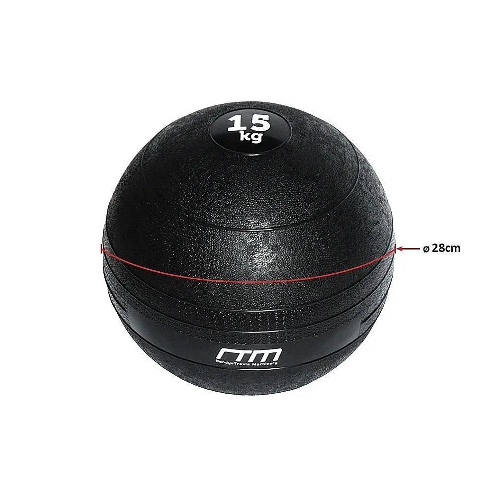 Detailed close-up of the slam ball's textured, no-bounce surface material for fitness use.