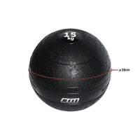 Detailed close-up of the slam ball's textured, no-bounce surface material for fitness use.