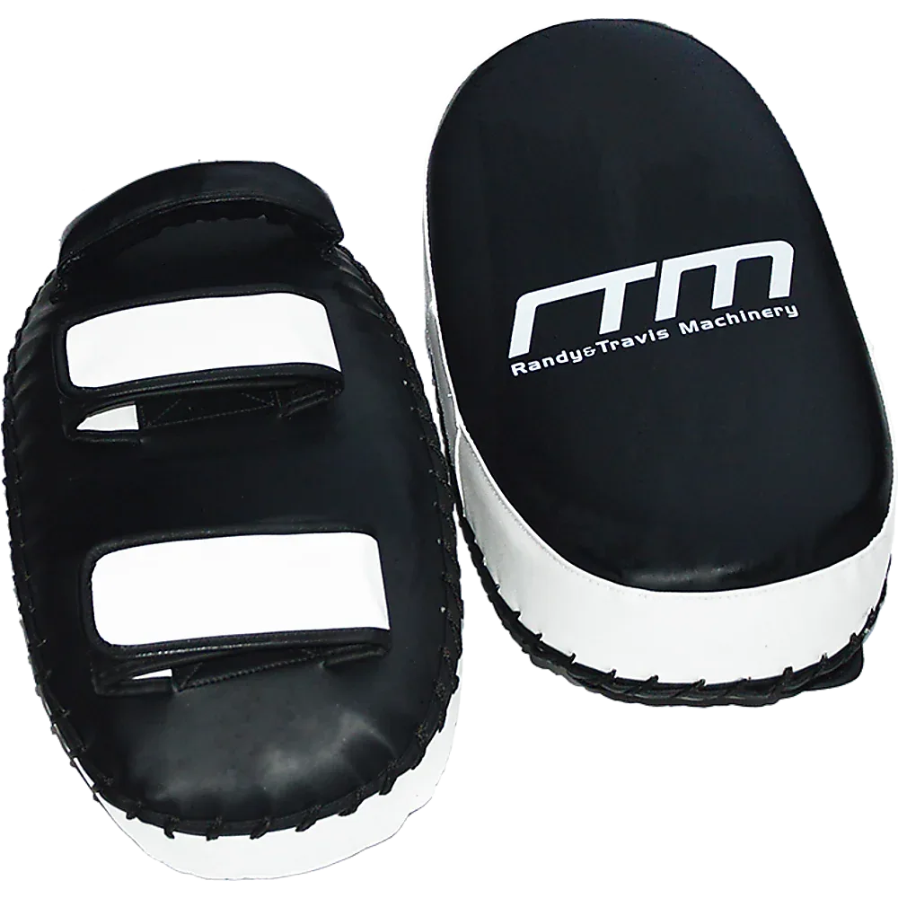 Curved MMA kickboxing pad made of rugged leather with gel foam padding