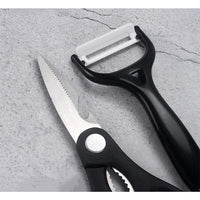 All seven specialty knives displayed fanned out to show blade and handle design.