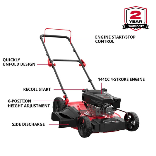 21'' 144cc Gas Push 2-in-1 Lawn Mower V8721C