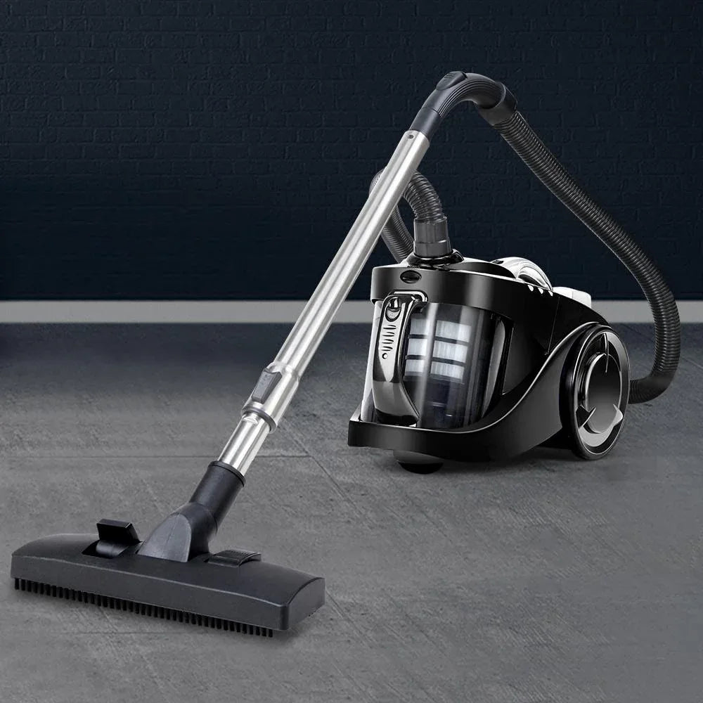 Box packaging of Devanti bagless vacuum cleaner with product image