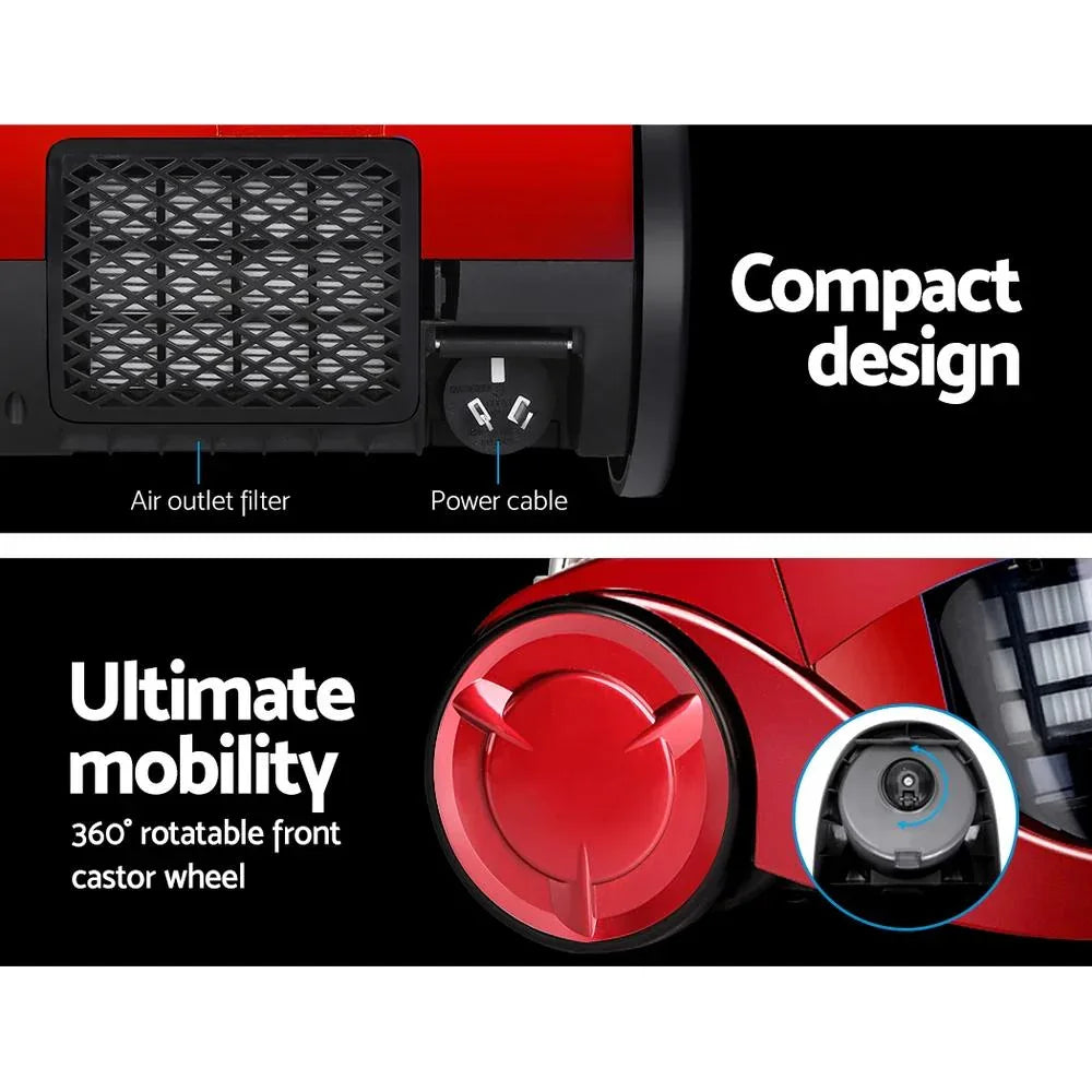 Vacuum cleaner power control switch and ergonomic handle detail