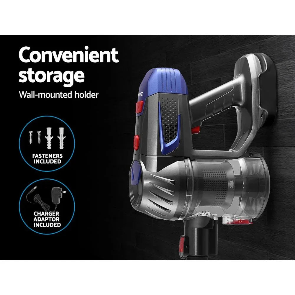 Brush and crevice nozzle attachments for Devanti handheld vacuum laid out
