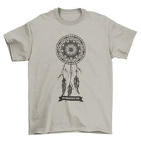 Yellow T-shirt featuring the dream catcher and the slogan 'Dream without fear'