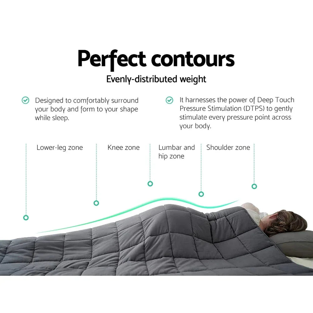 Person wrapping themselves snugly in the heavy 9kg weighted blanket for comfort