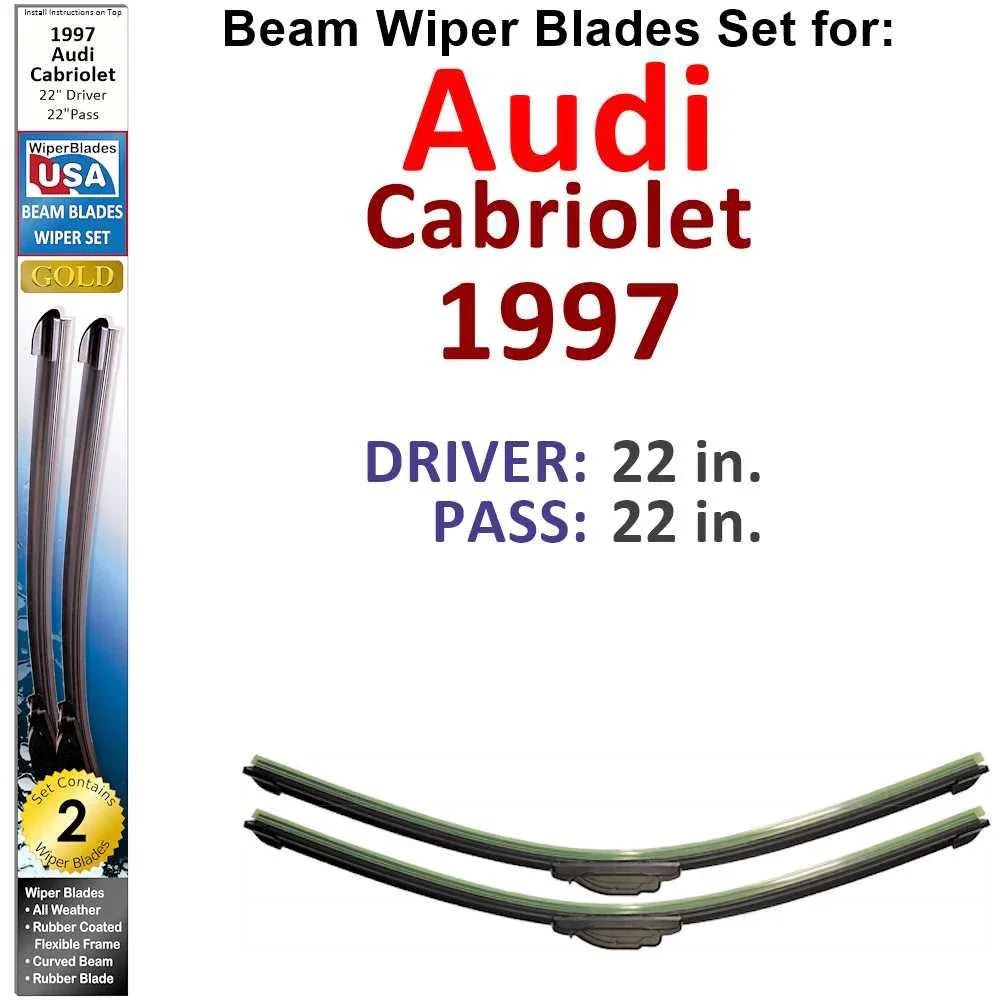 Beam Wiper Blades for 1997 Audi Cabriolet (Set of 2) - Snagva