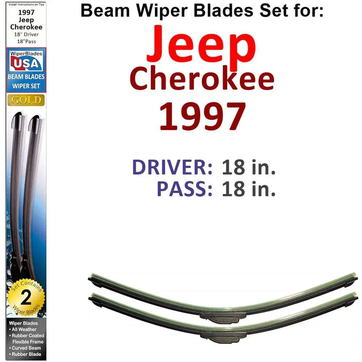 Beam Wiper Blades for 1997 Jeep Cherokee (Set of 2) - Snagva