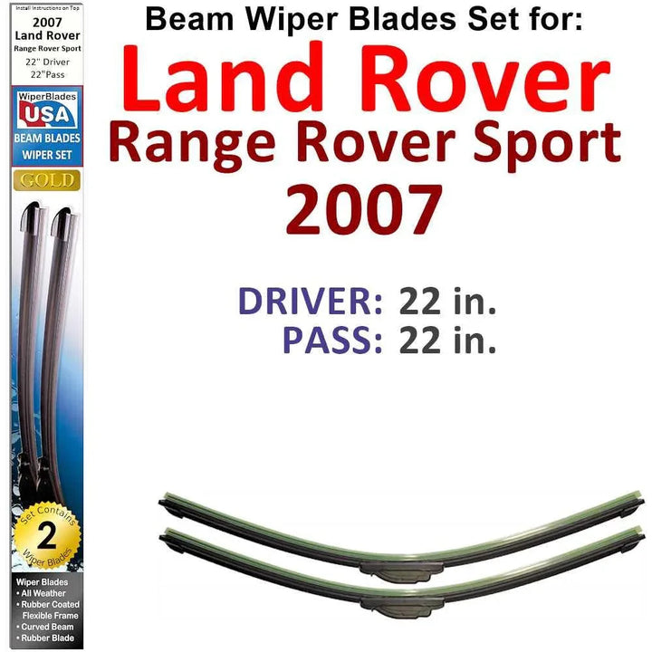 Beam Wiper Blades for 2007 Land Rover Range Rover Sport (Set of 2) - Snagva