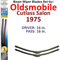 Beam Wiper Blades for 1975 Oldsmobile Cutlass Salon (Set of 2) - Snagva