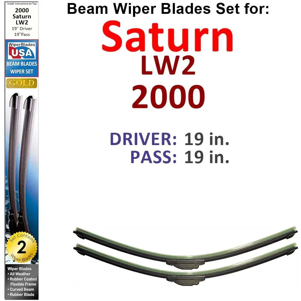 Beam Wiper Blades for 2000 Saturn LW2 (Set of 2) - Snagva