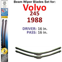 Beam Wiper Blades for 1988 Volvo 245 (Set of 2) - Snagva