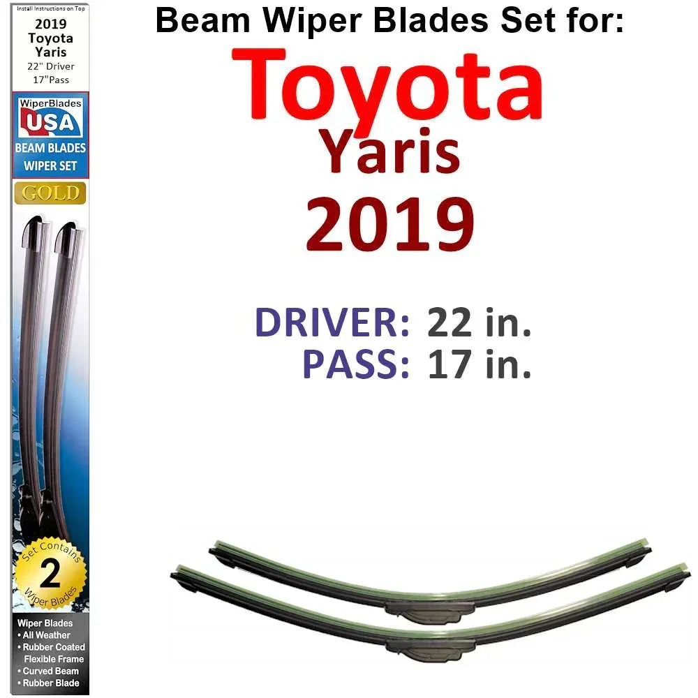 Beam Wiper Blades for 2019 Toyota Yaris (Set of 2) - Snagva