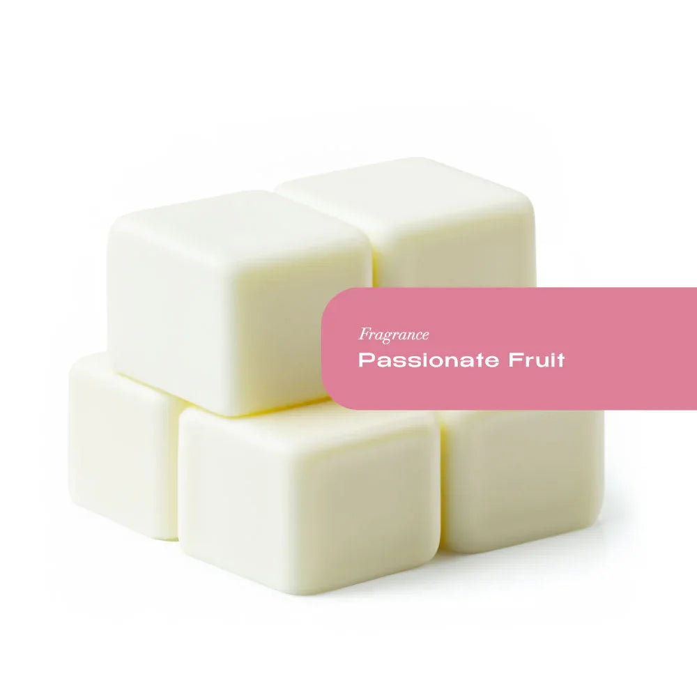 Six natural coconut wax melt tarts arranged neatly, packaged for home fragrance use.