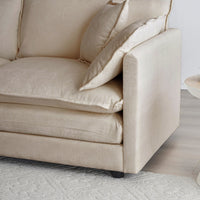 Modern Sofa Couch, 3 Piece Set Extra Deep Seat Sectional Sofa For