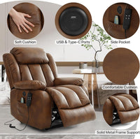Dual Motor Lift Recliner Chair With Heat And Massage