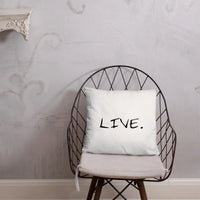 White pillow placed on dark sofa with light walls in a cozy living room