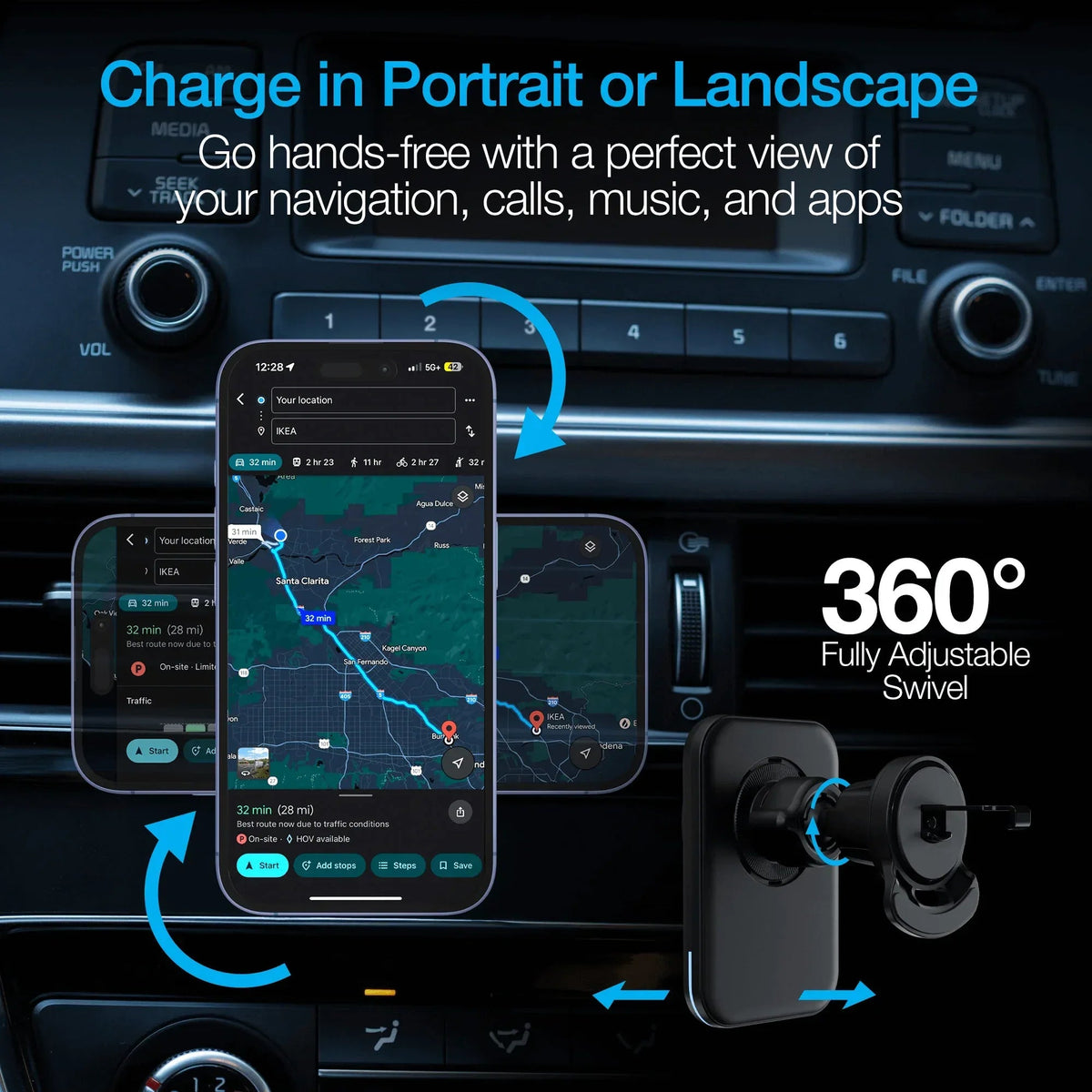 Naztech MagLock CAR 15W Magnetic Wireless Fast Charging Vent Mount - Snagva