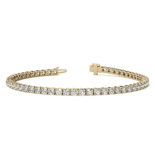 3.00 CTW AGI Certified Lab-Grown Diamond Tennis Bracelet in 14K Yellow