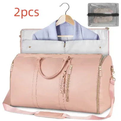 Large Capacity Travel Duffle Bag Women's Handbag Folding Suit Bag Waterproof Clothes Totes - Snagva