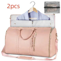 Large Capacity Travel Duffle Bag Women's Handbag Folding Suit Bag Waterproof Clothes Totes - Snagva