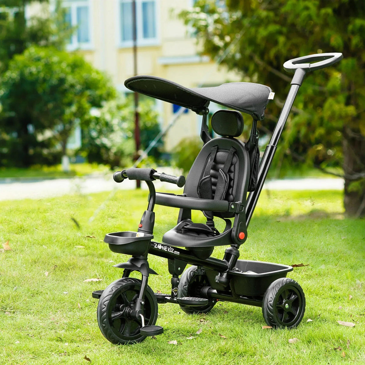Qaba Baby Tricycle 4 In 1 Stroller w/ Reversible Angle Adjustable Seat - Snagva