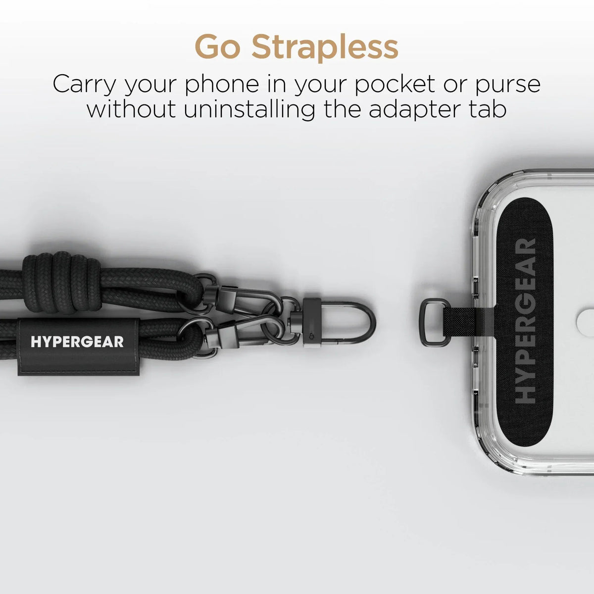 HyperGear TECHcessories Black Braided Rope Universal Crossbody Phone - Snagva