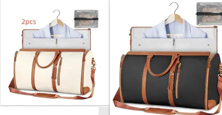 Large Capacity Travel Duffle Bag Women's Handbag Folding Suit Bag Waterproof Clothes Totes - Snagva