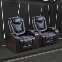 Power Recliner Chair With USB Ports And Cup Holders Black