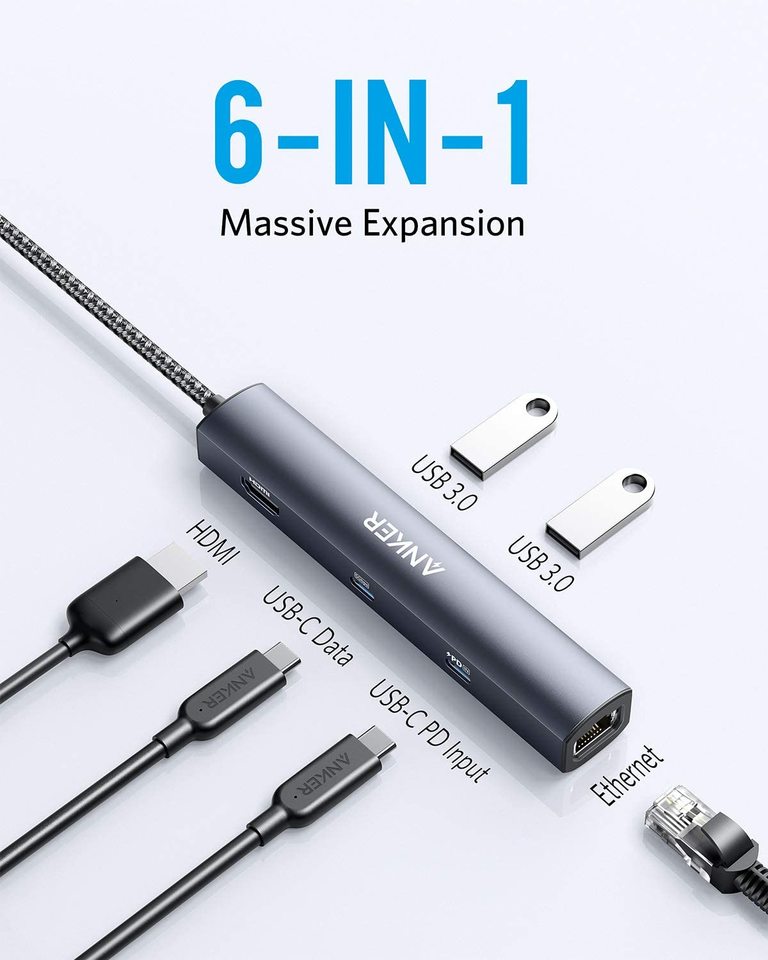 Anker 543 USB-C Hub 6-in-1 Slim - product view 2