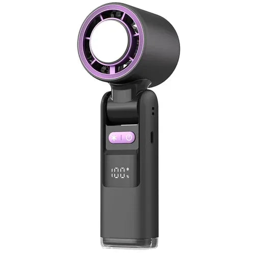 Ice Cool Turbo Mini Fan with Digital Display – USB Rechargeable & - Snagva