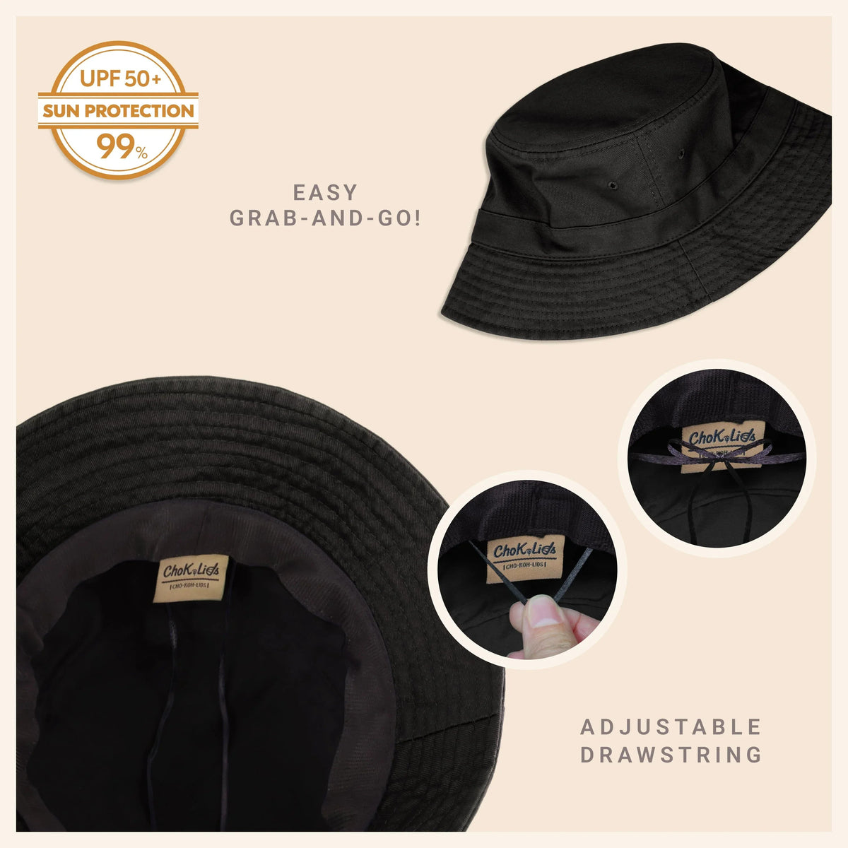 Classic Cotton Bucket Hat for Summer – Lightweight Cotton Sun Hat