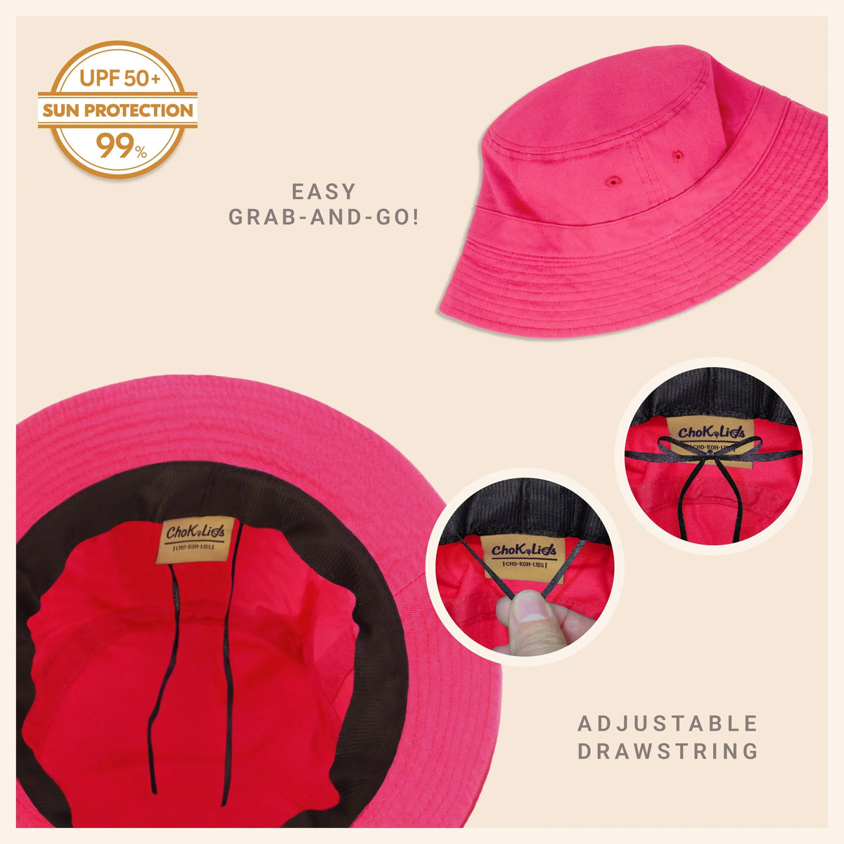 Classic Cotton Bucket Hat for Summer – Lightweight Cotton Sun Hat