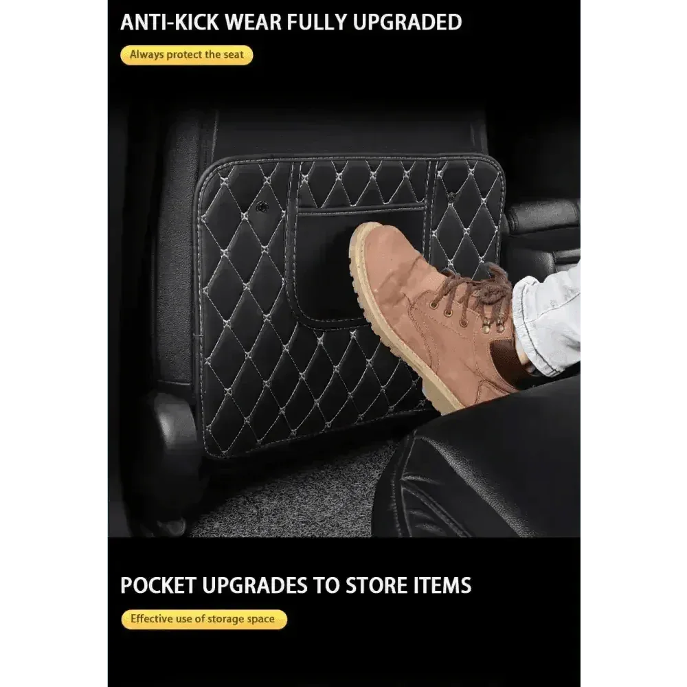 Black Car Seat Protector Pad with Red Stitching