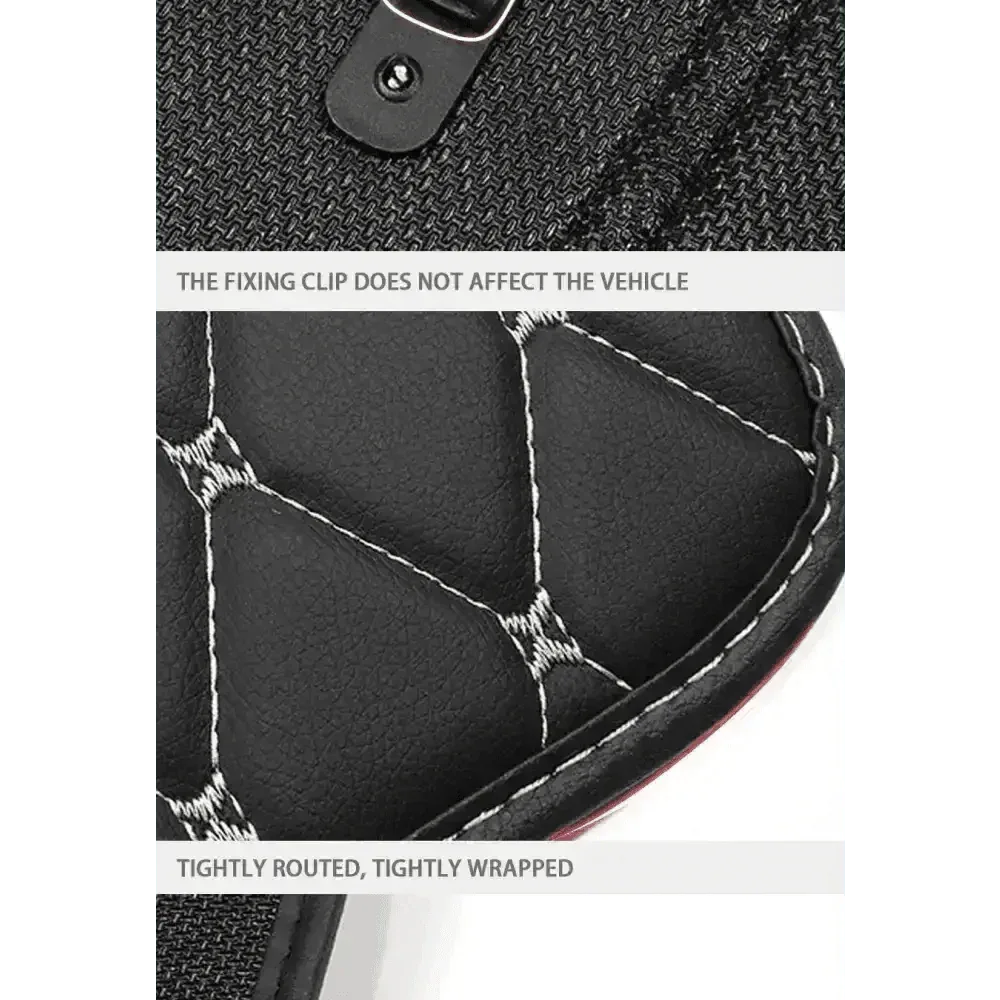 Black Car Seat Protector Pad with Red Stitching