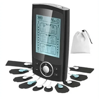 Black Electric EMS Acupuncture Body TENS Unit with electrode pads for muscle stimulation and pain relief.