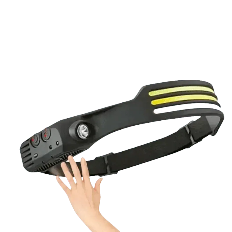 Dual switch design on black headlamp for easy operation