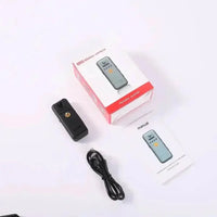 Top and side angle of black mini 1080p HD camera revealing lens and compact form.