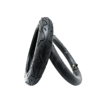 Motorcycle-style inner tube for folding electric scooter tire in black rubber.