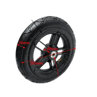Black plastic rim for folding electric scooter tire displayed against white background.