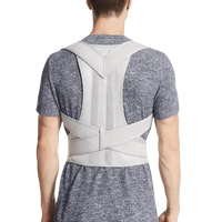 Gray XL posture corrector belt displayed flat showing broad back support design.
