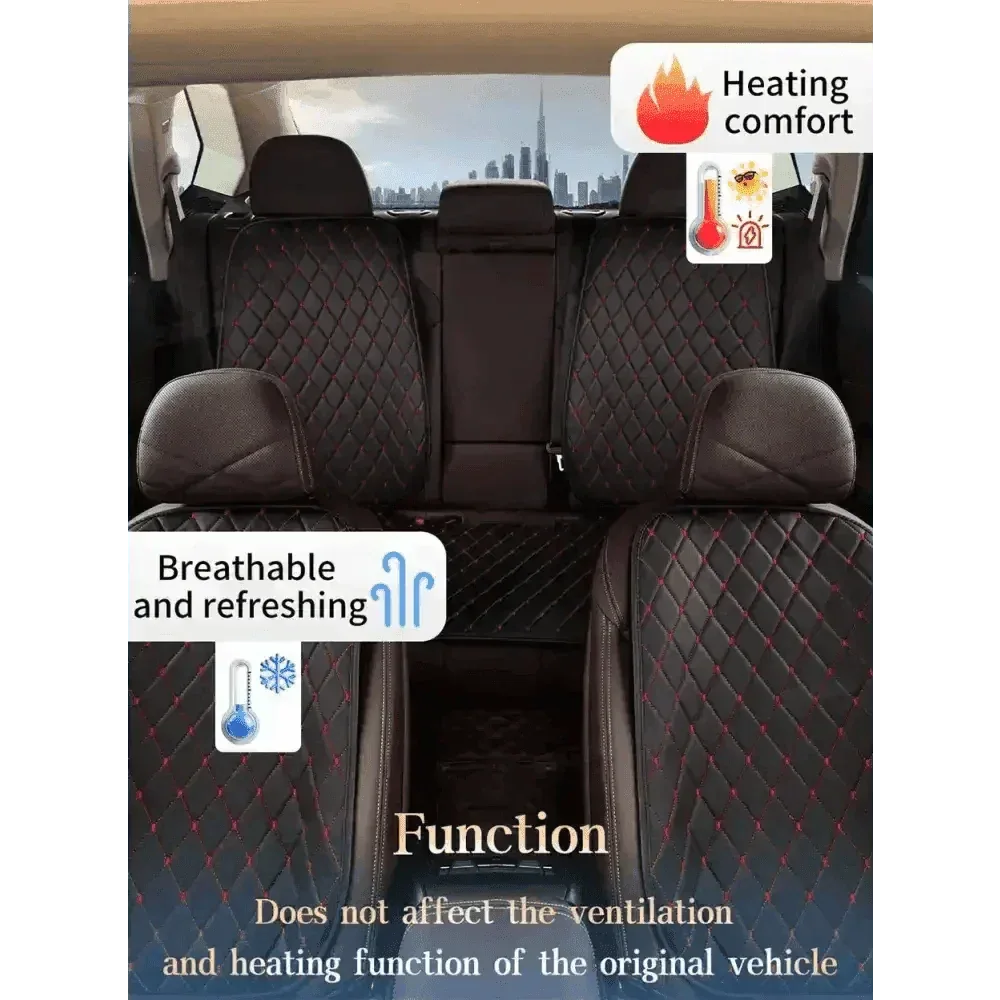Black Quilted Leather Car Seat Covers