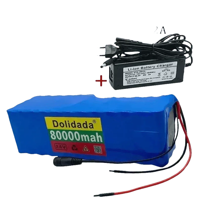 Gray variant of 24V 80Ah scooter battery pack on white background.