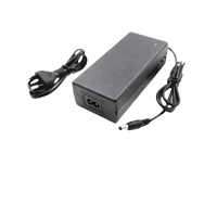 Black power switch and cable connection on the blue 48V 90Ah lithium-ion e-bike battery pack.