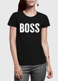 Boss Half Sleeves Women T-shirt - Snagva