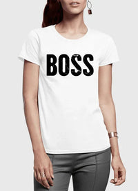 Boss Half Sleeves Women T-shirt - Snagva