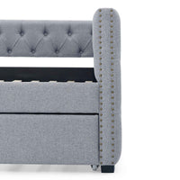 Daybed with Trundle Upholstered Tufted Sofa Bed, with Button and