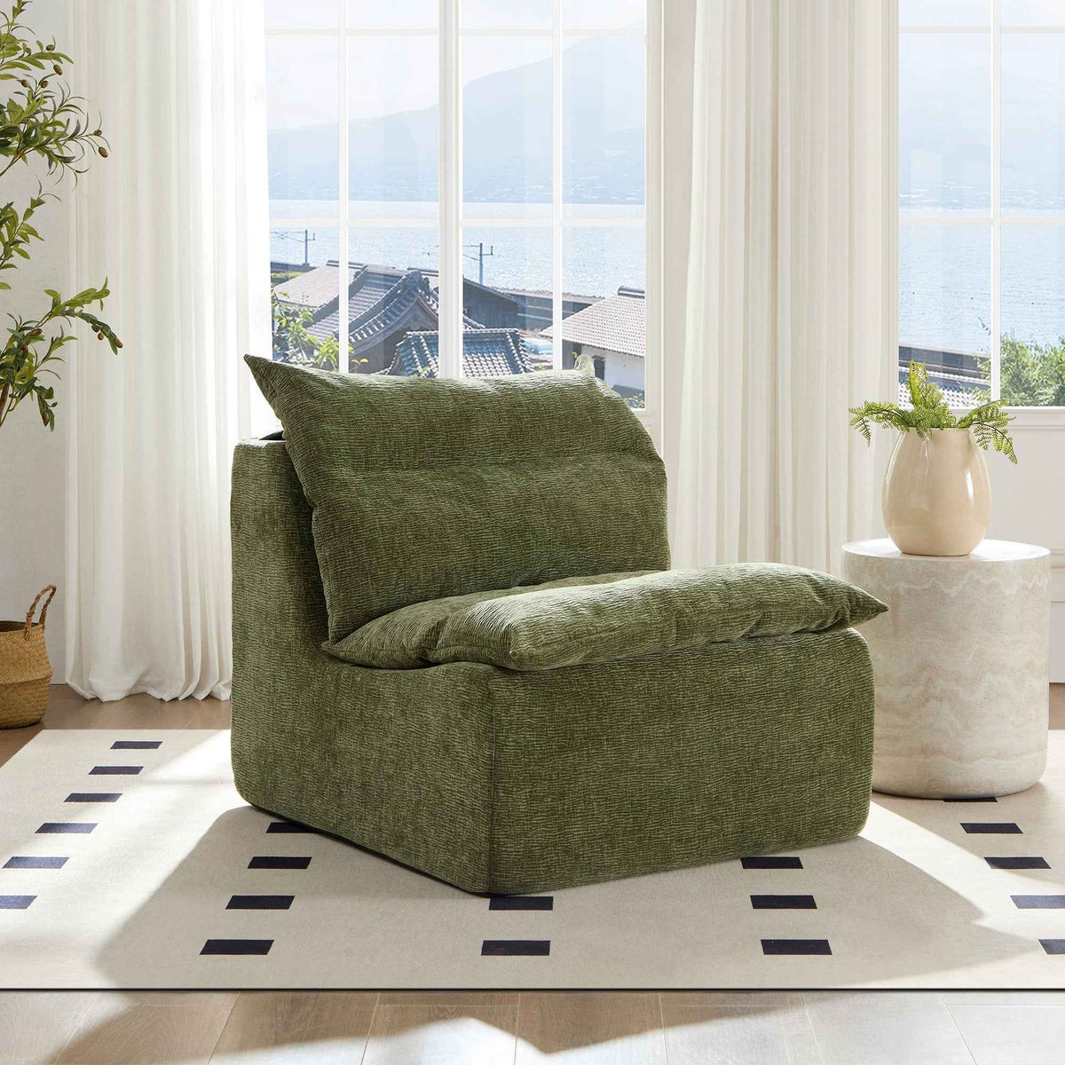 3 Seat Chair Sofa Lounge Chair With Backrest Fully Compressed Sofa