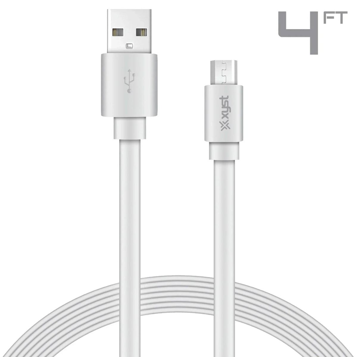 Xyst Charge and Sync USB to Micro USB Flat Cable 4Ft - Snagva