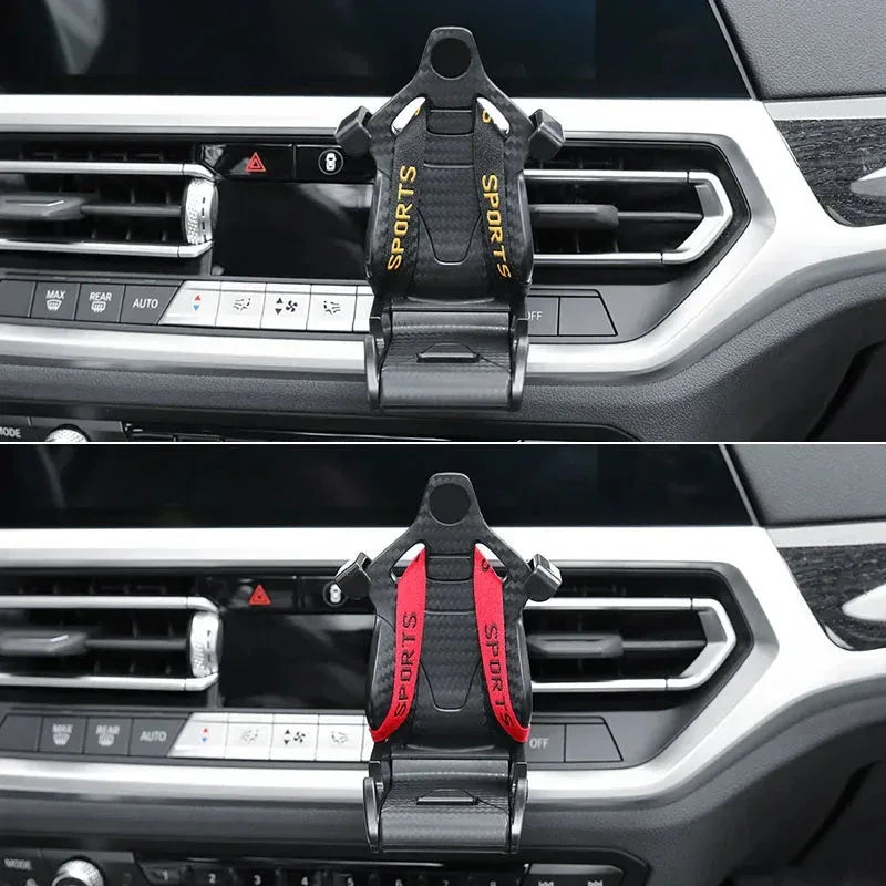 Racing Seat Shape Car Phone Holder Auto Air Vent Mobile Phone Clip 360 - Snagva